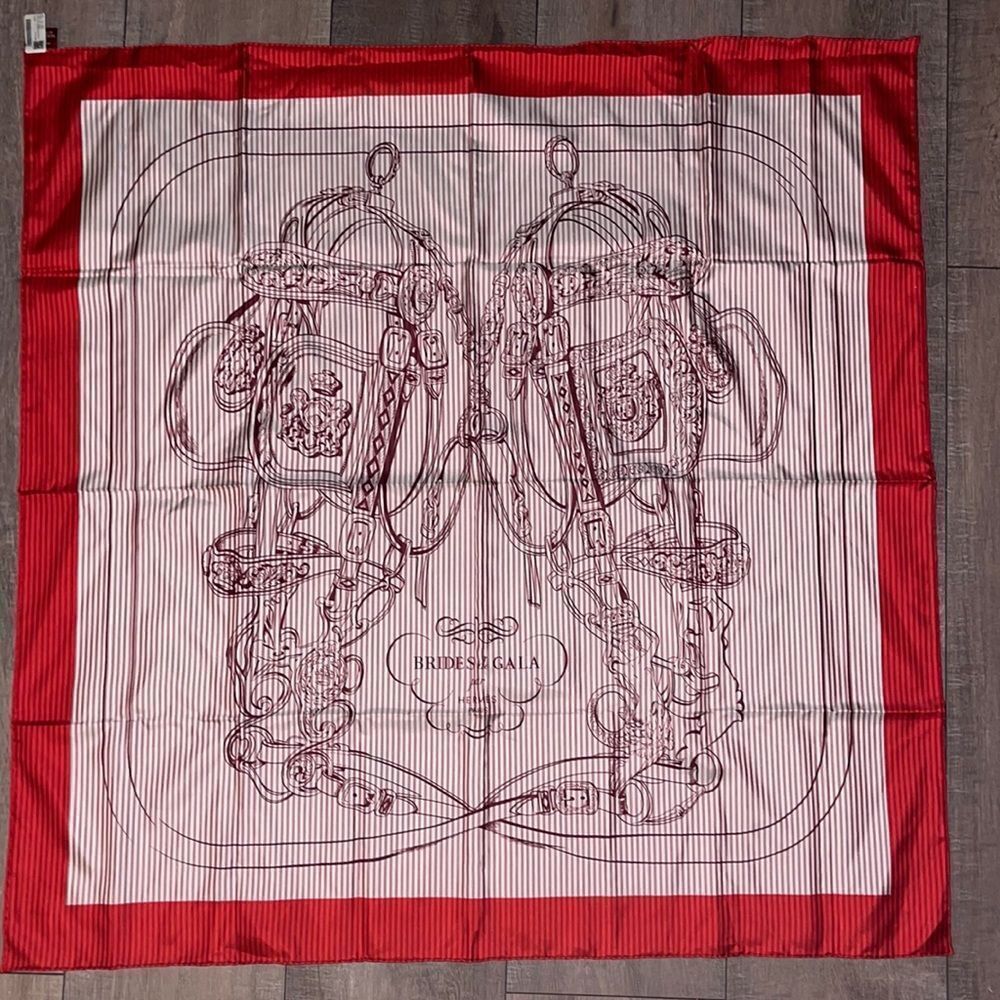 Hermes Bridges De Galla Large Silk Scarf